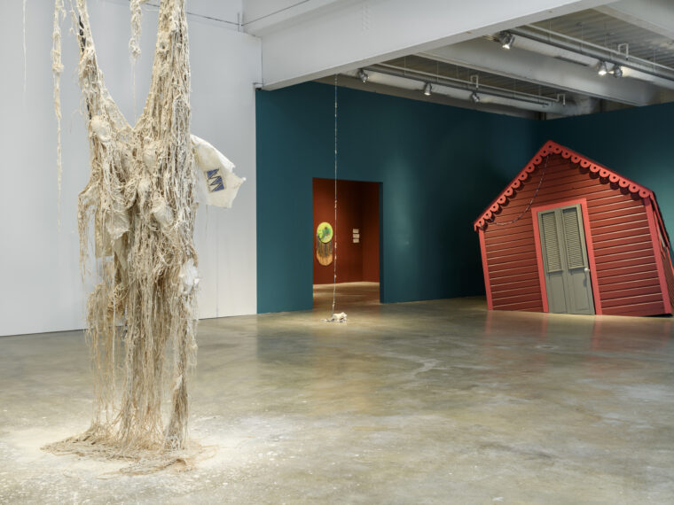 Dominique White and Alberta Whittle: Sargasso Sea, 2024. Installation view. Institute of Contemporary Art, University of Pennsylvania. Photo: Constance Mensh.