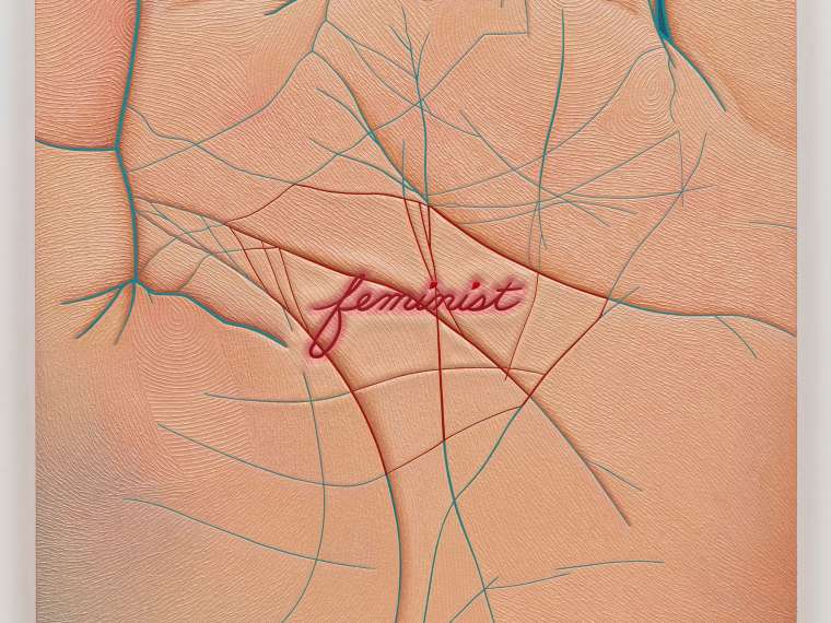 Linda Stark: “Stigmata,” 2011; oil on canvas over panel; 36 x 36 in. (x 3); University of California, Berkeley Art Museum and Pacific Film Archive; Purchase made possible through a gift of the Paul L. Wattis Foundation