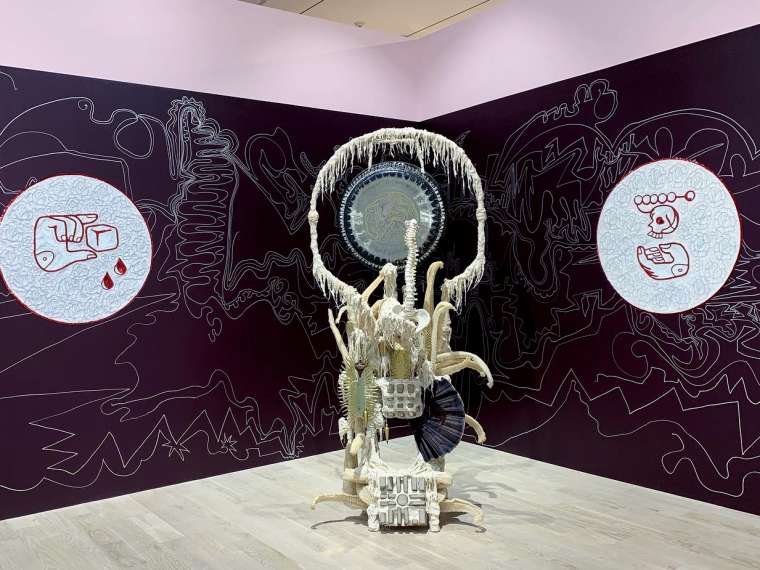 Guadalupe Maravilla, “Disease Thrower #2,” 2019. Mixed
media. Courtesy the artist. Photo: Chris Carter.