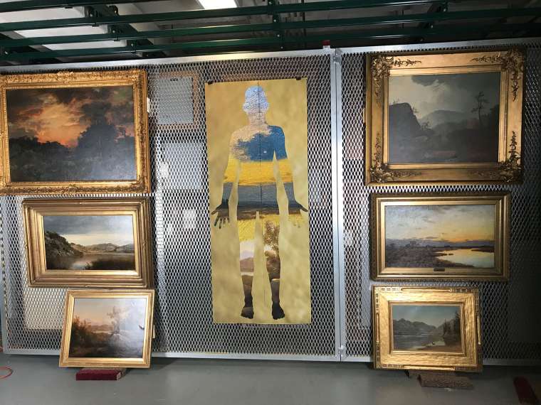 Saya Woolfalk working on her upcoming solo exhibition at The Newark Museum of Art. Images courtesy of The Newark Museum of Art”