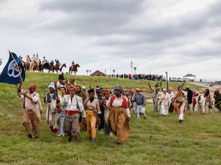 Slave Rebellion Reenactment, November 2019 with artist Dread Scott (@dreadscottart). Photograph by Soul Brother.