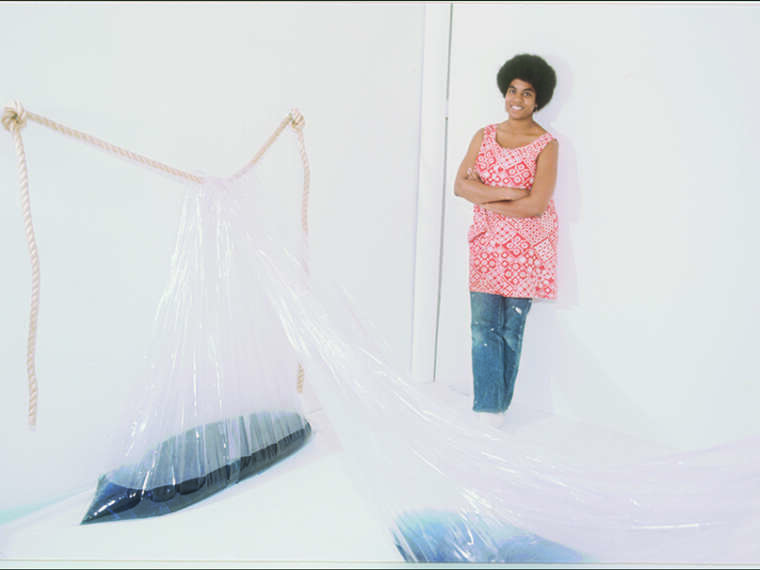 “Senga Nengudi with Water Composition II,” ca. 1970.
Courtesy Tilton Gallery, New York.