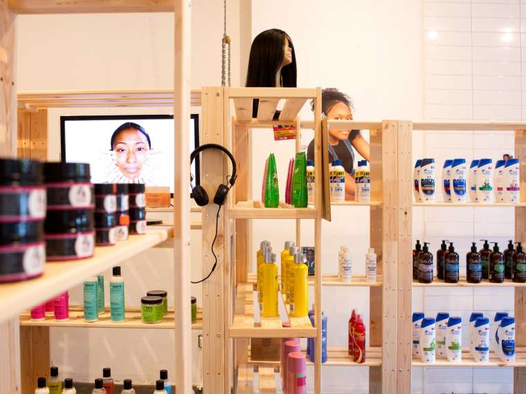 Dana Davenport, Dana’s Beauty Supply, 2021. Installation view. 