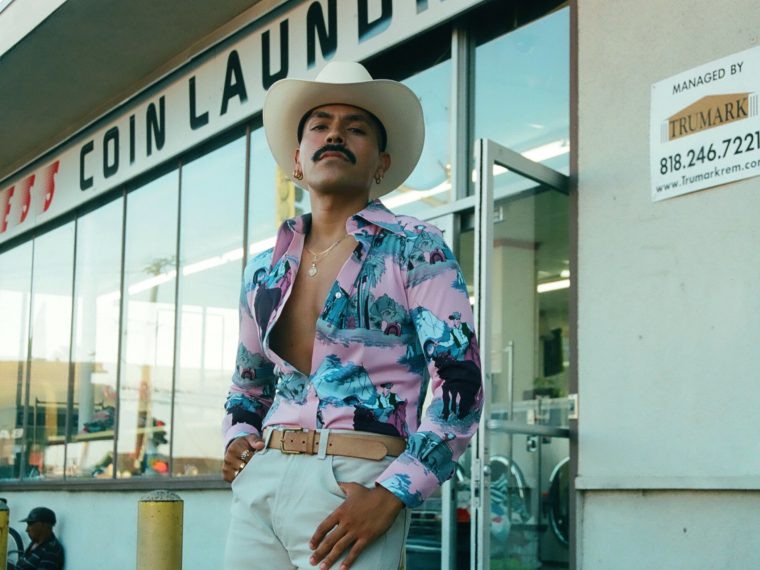 Fabian Guerrero, Jose in front of Laundromat, Lynwood, CA, 2017.
From the series Brown Queer Rancheros. Photograph, 16 x 20 in.
Collection of the artist, Los Angeles, CA, Courtesy American Federation of Arts.