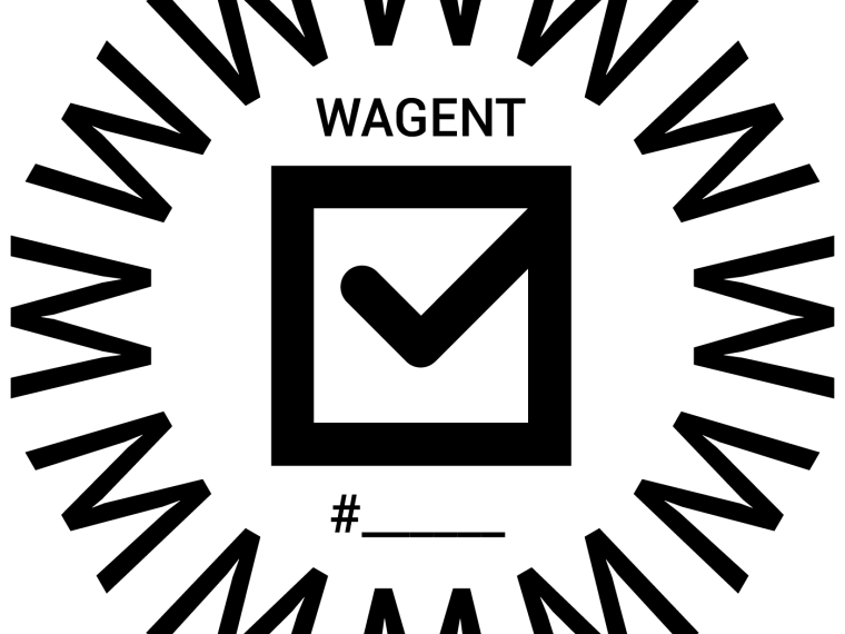 “WAGENT X”. WAGENCY identity logo designed by Daniel Sauter. 2018. Courtesy W.A.G.E.
