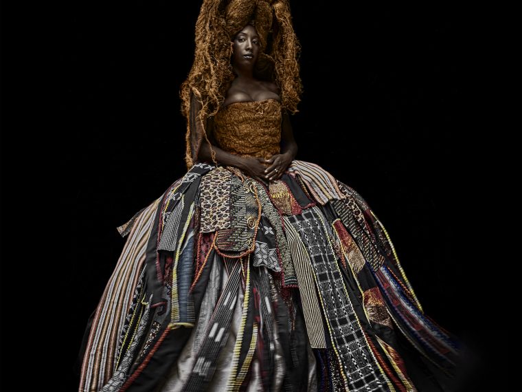 Ayana V. Jackson,It Is Only When You Lose Your Mother That She Becomes a Myth, 2020.
Archival pigment print on German etching paper,
74 x 63 inches. Courtesy of the artist.