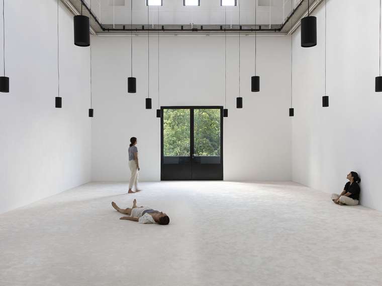Hajra Waheed
Hum, 2020 
Multi-channel sound installation with custom speaker casings
36 minutes, 17 seconds. Installation view, Portikus, Frakfurt, Germany. Courtesy the artist. Photo: Diana Pfammatter.