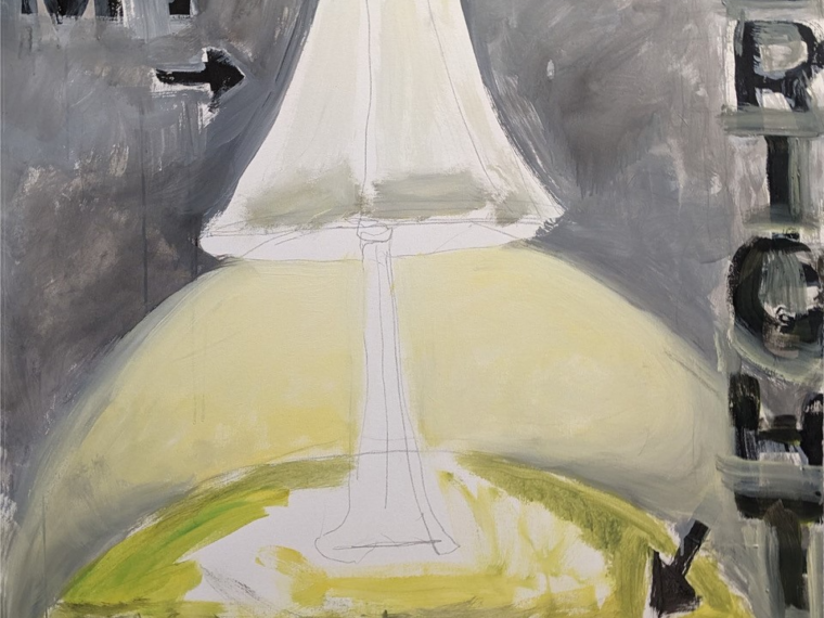 John Massier, My Bright Future, 2021, acrylic on canvas, 48 x 42 inches. Courtesy Hallwalls. 