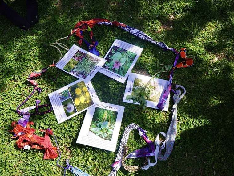 Circle Keepers gather for an herbal walk and collective healing at Emerald Park on April 24, 2022. Photo by Kirstin Mosley. 