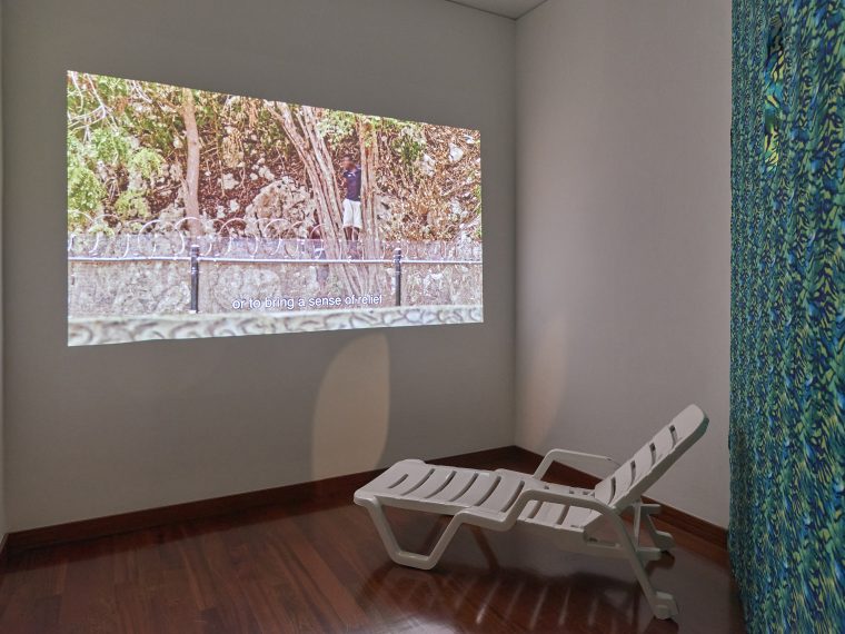 Tropical Is Political: Caribbean Art Under the Visitor Economy Regime, installation view at the Americas Society. Photo by Arturo Sánchez.