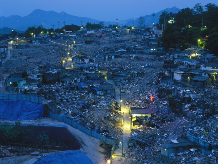 Ahn Sekwon, Disappearing Lights of Weolgok-dong II, 2007.
Digital C-print, 70 7/8 x 94 1/2 inches. Collection of the artist.