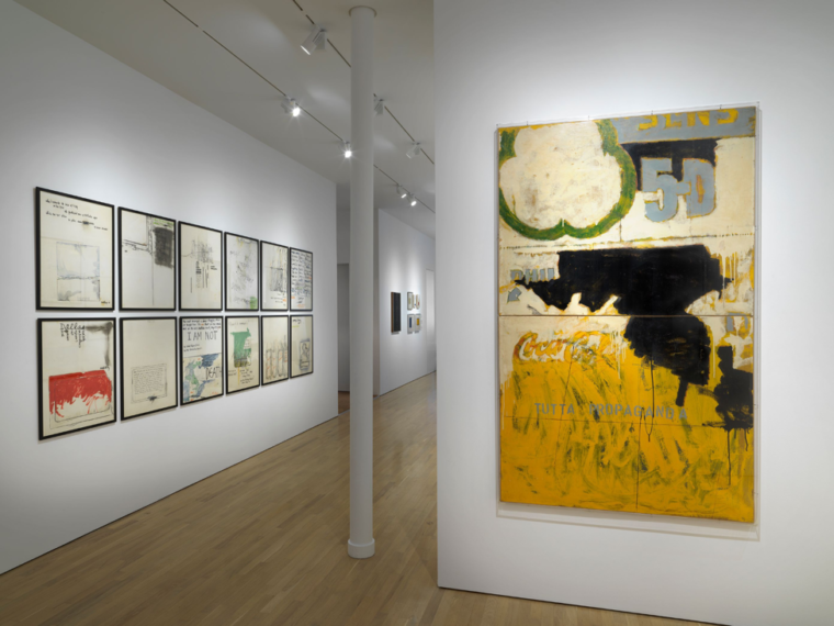 Installation view of “Facing America: Mario Schifano 1960-1965,” 2021. Photo credit: Dario Lasagni © 2021 Dario Lasagni