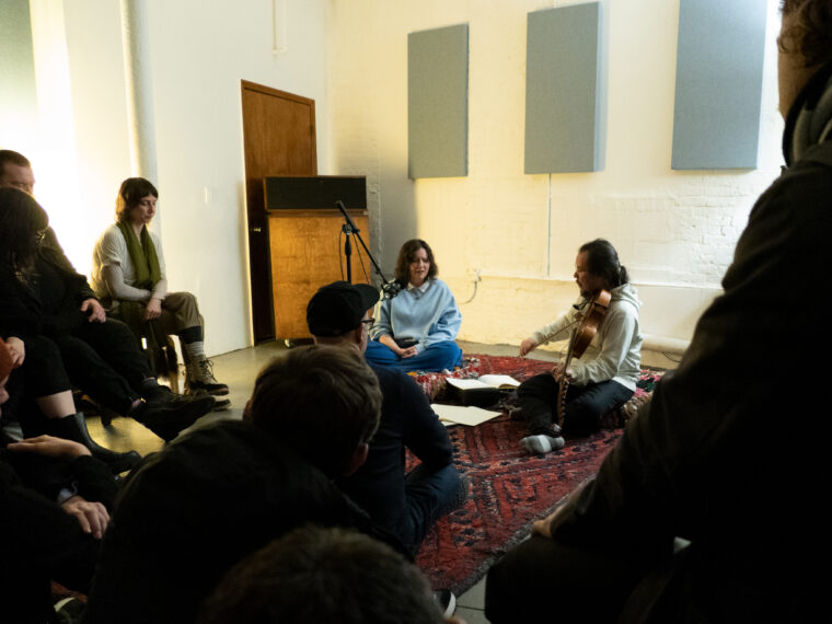 Jessika Kenney and Eyvind Kang perform at Blank Forms, Brooklyn, March 2023. Photo by Jade Guterman.