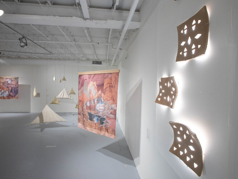 Farah Salem, Installation view of Uninhibited: People of the Earth, 2022. Multimedia. Photo by Ryan Bach.