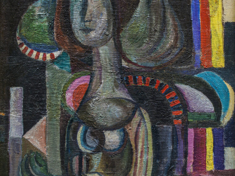 Shakir Hassan Al Said, Portrait of a Belle, 1955. Oil on canvas. 26 3/4 x 21 5/8 in.